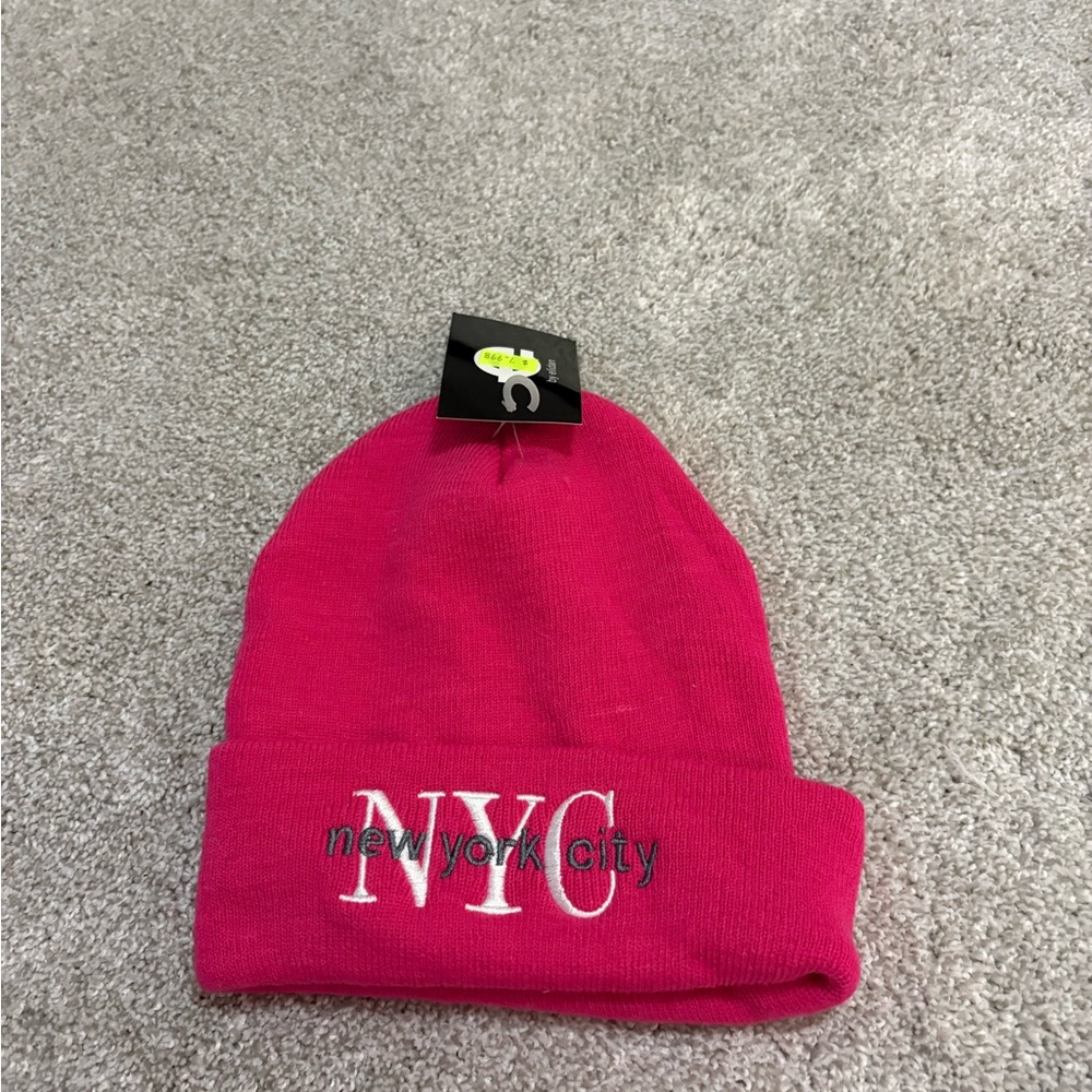 NYC Women's Pink Beanie Hat